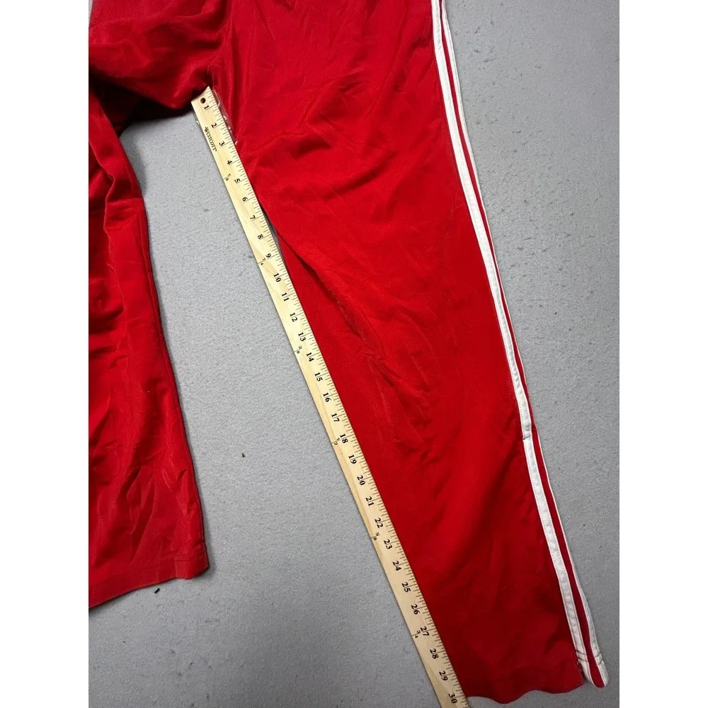 Adidas Track Pants Polyester Red Large Mens